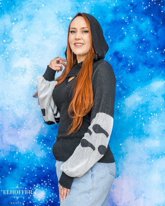 PREORDER - Forest Neighbor Capricorn Hooded Crop - Charcoal Grey