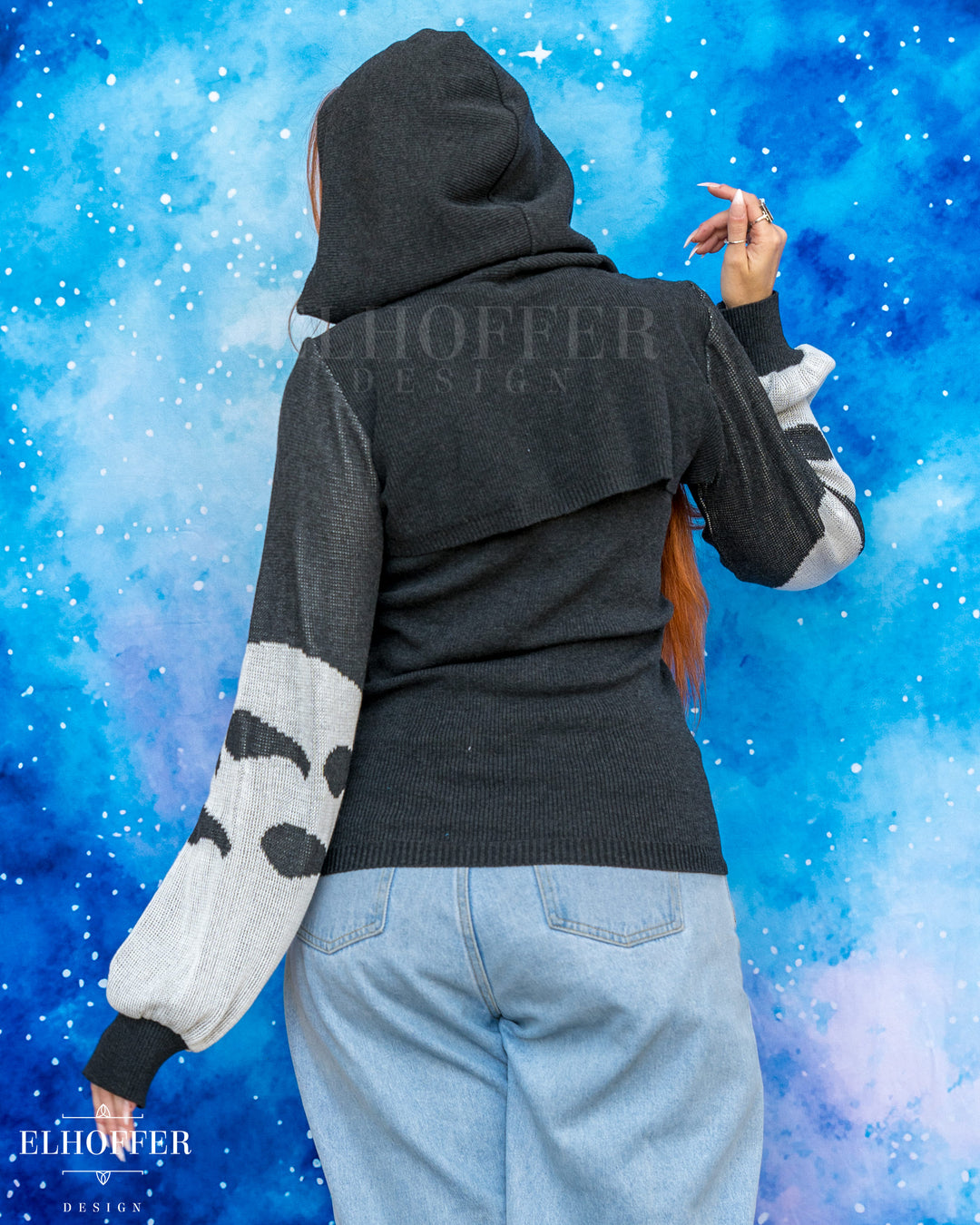 PREORDER - Forest Neighbor Capricorn Hooded Crop - Charcoal Grey