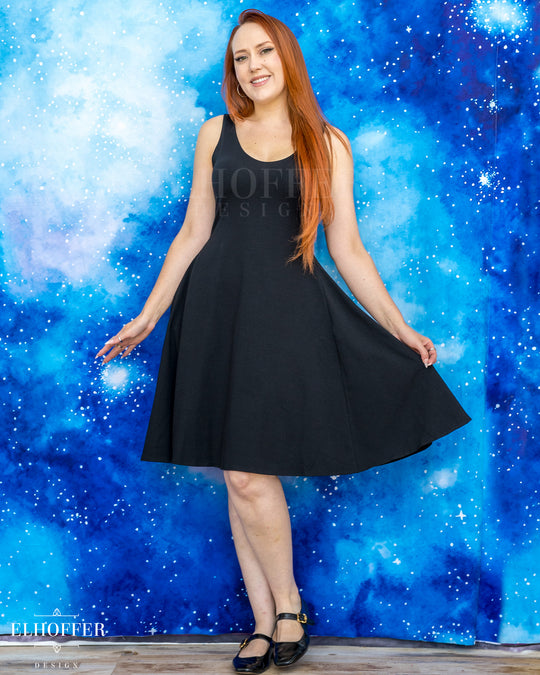 Essential Aquarius Knee Length Dress - Cotton Shadow