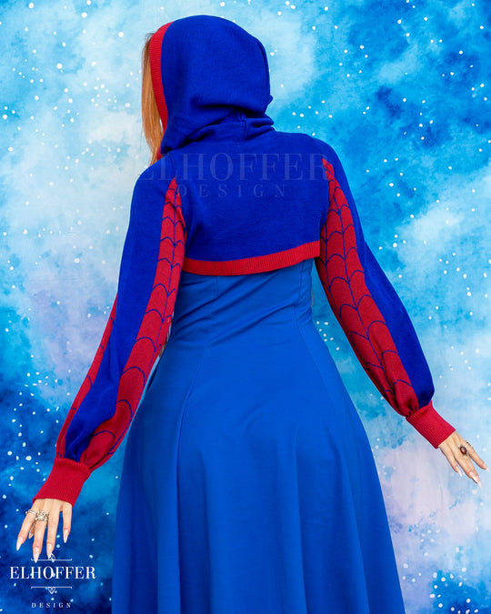 Spiderweb Capricorn Hooded Crop - Classic Blue