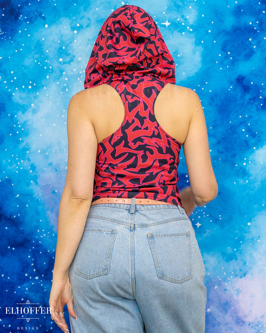 Essential Mara Hooded Crop - Red Demon Scars