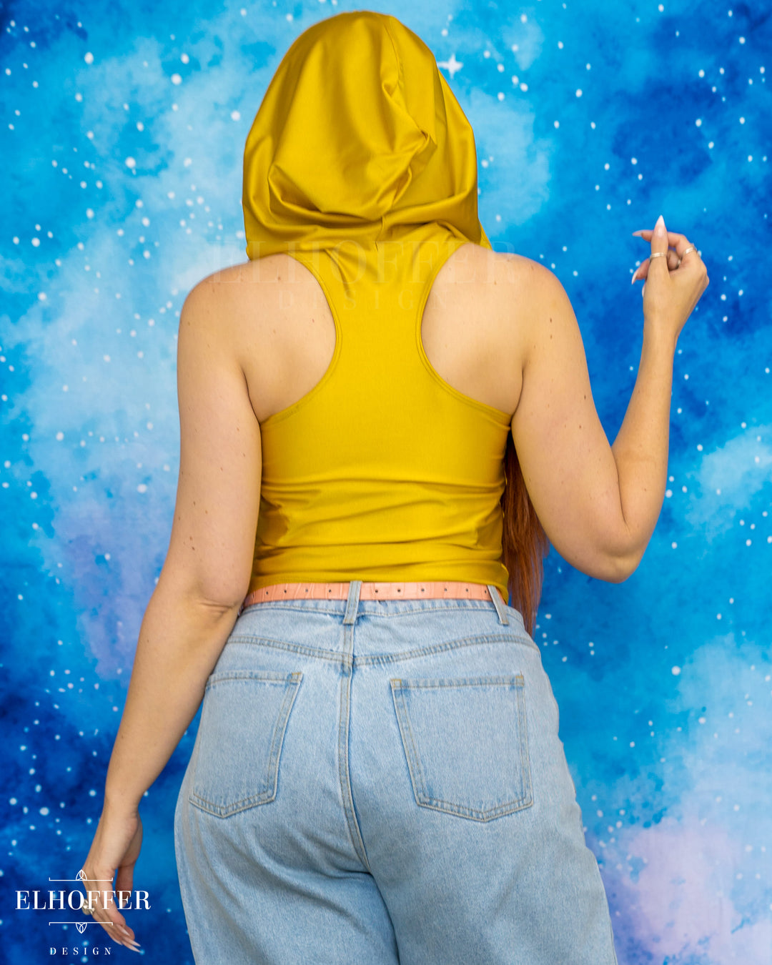 Essential Mara Hooded Crop - Golden Yellow Spandex
