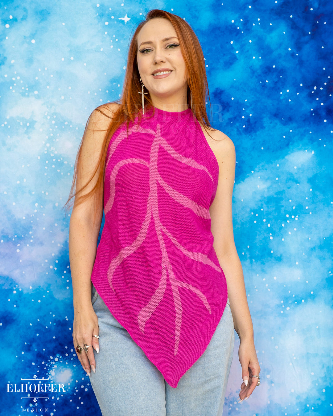 Essential Leaf Handkerchief Top - Rose Pink