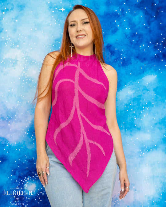 Essential Leaf Handkerchief Top - Rose Pink