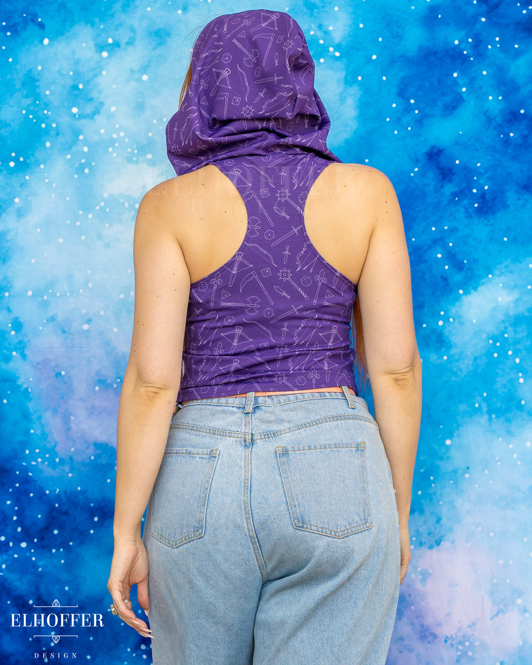 Essential Mara Hooded Crop - Purple Roll for Damage