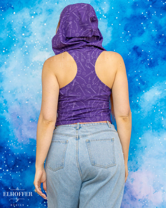 Essential Mara Hooded Crop - Purple Roll for Damage
