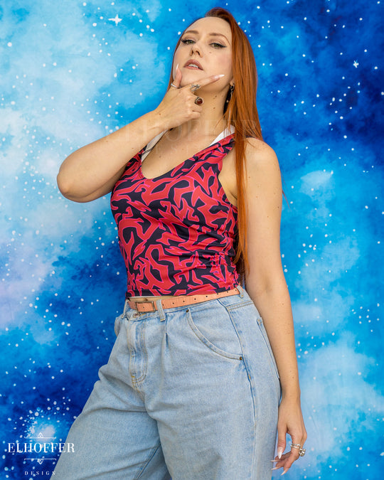 Essential Mara Hooded Crop - Red Demon Scars
