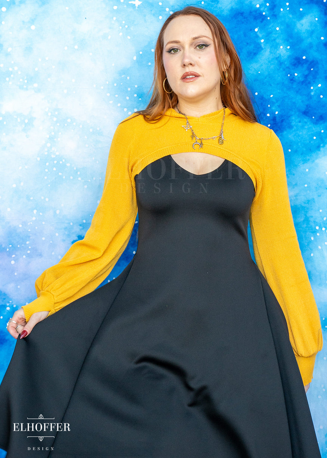 Essential Capricorn Crop Hoodie - Mustard Gold