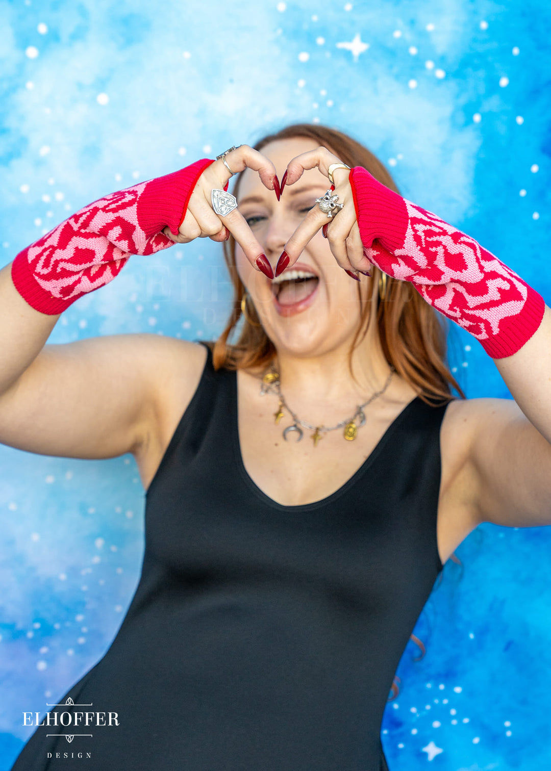 Demon Marking Gloves - Fuschia/Pink