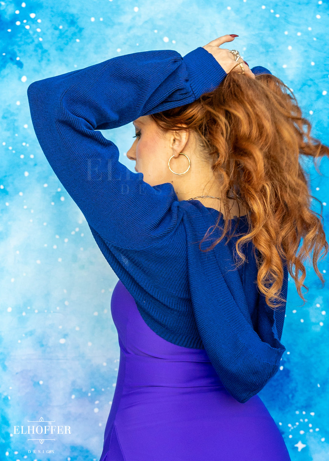 Essential Capricorn Crop Hoodie - Cobalt Blue