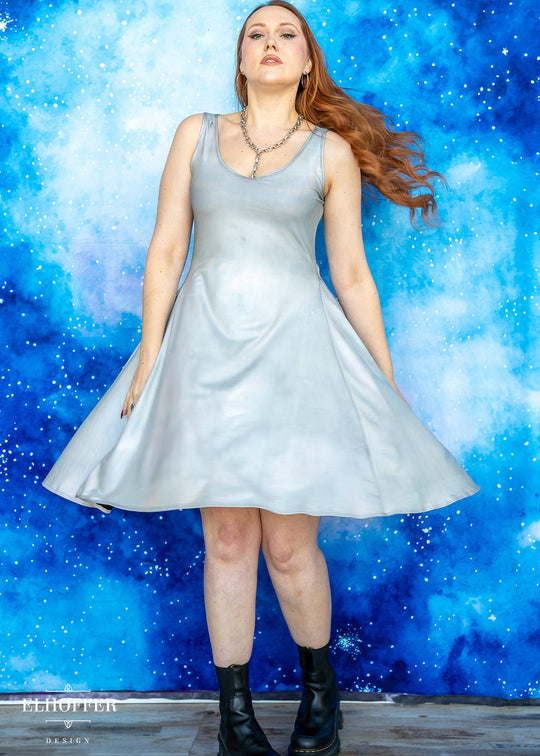 Essential Aquarius Knee Length Dress - Distressed Liquid Holo