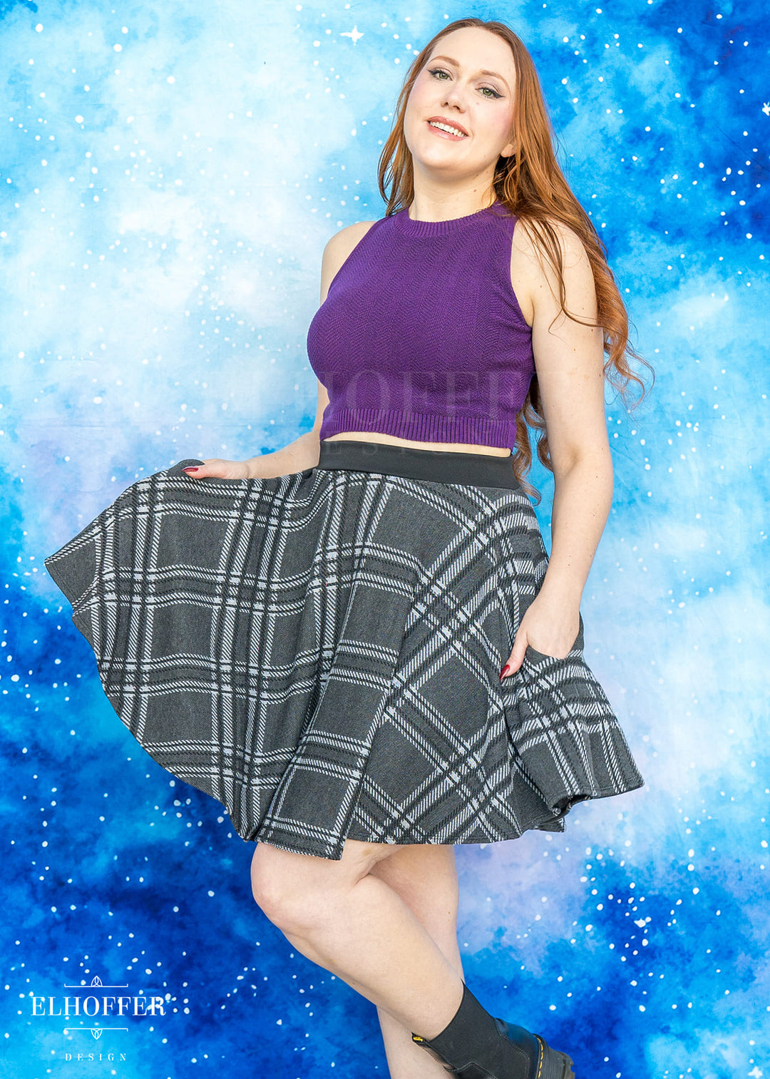Essential Tartan Knit Skirt - Circle Skirt