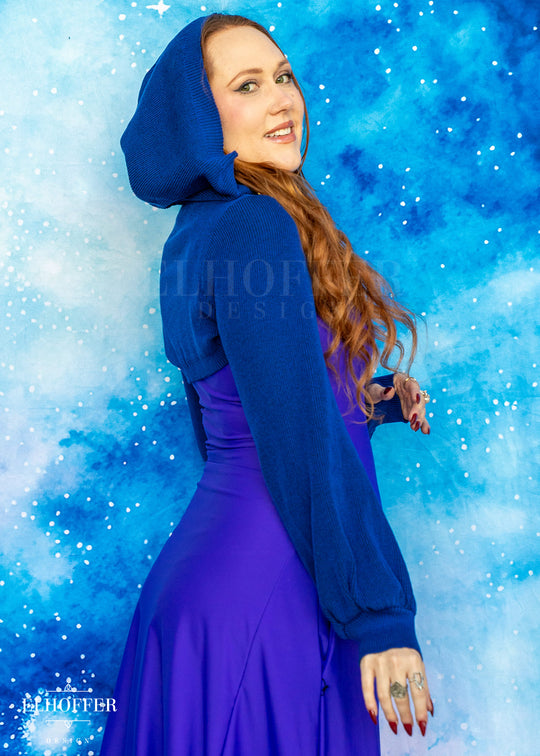 Essential Capricorn Crop Hoodie - Cobalt Blue