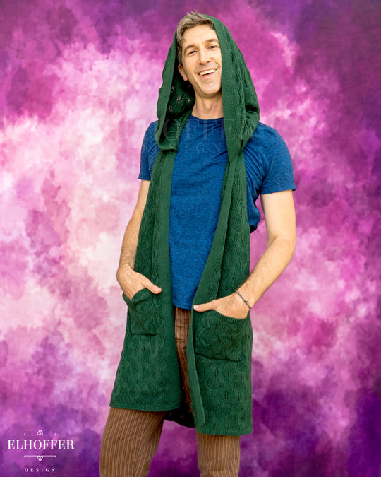 Elven Rogue Hooded Vest - Old Forest Green