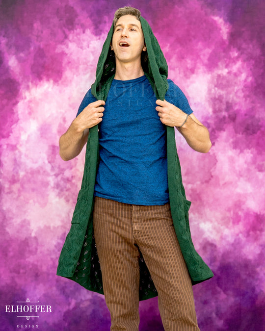 Elven Rogue Hooded Vest - Old Forest Green