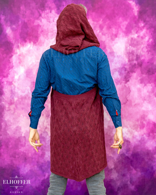 Elven Rogue Hooded Vest - Dragon's Blood Red