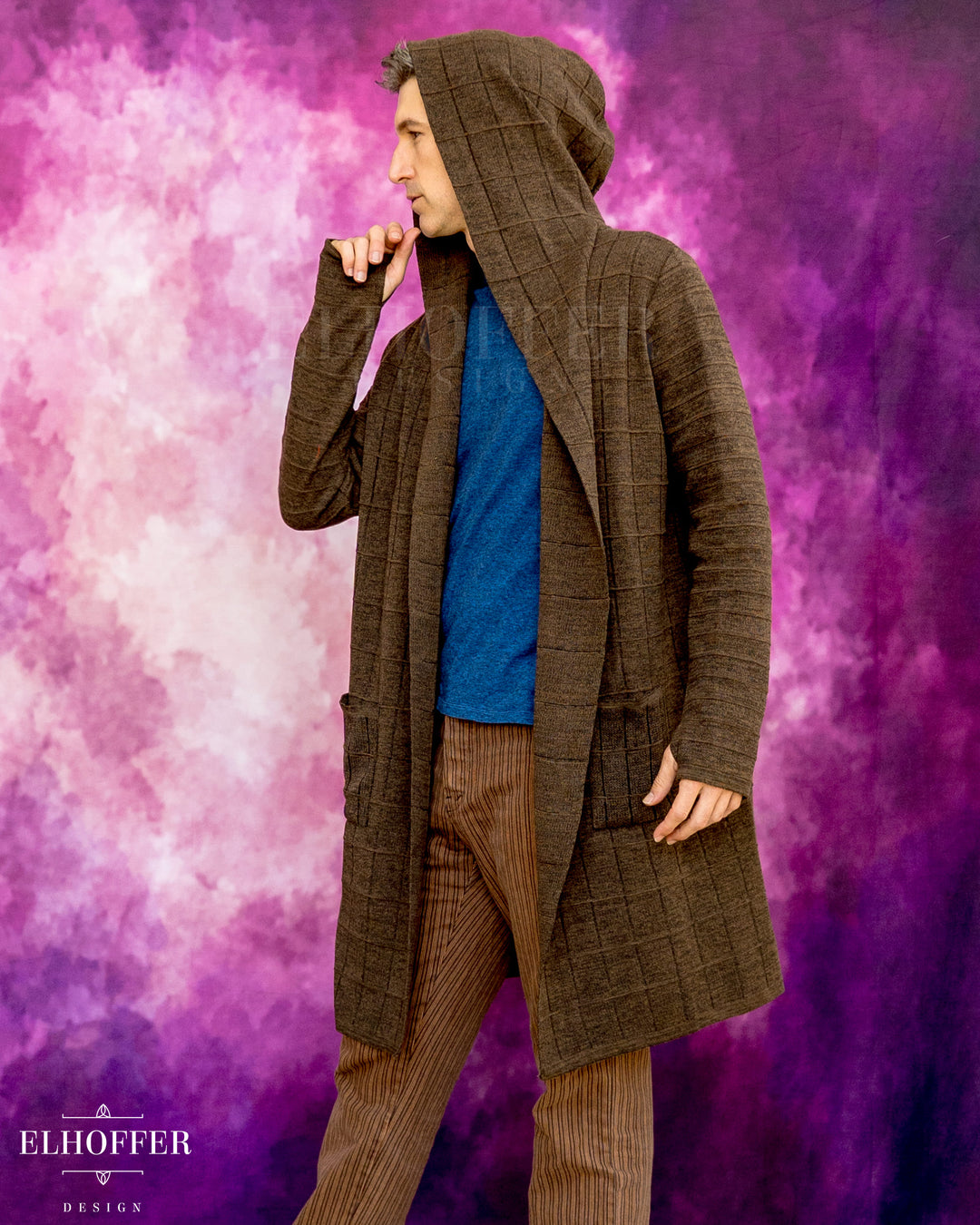 Galactic Renegade Unisex Duster Cardigan - Sepia Knight