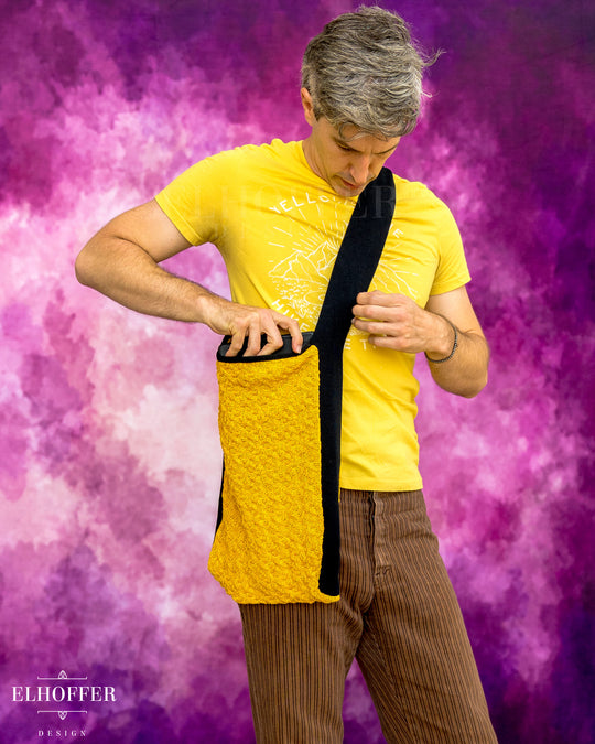 Knit Cross-Body Satchel - Renegade Dandelion Yellow