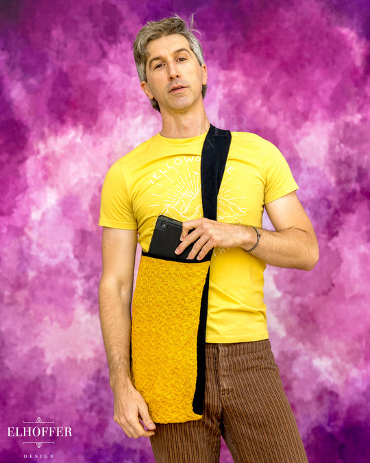 Knit Cross-Body Satchel - Renegade Dandelion Yellow