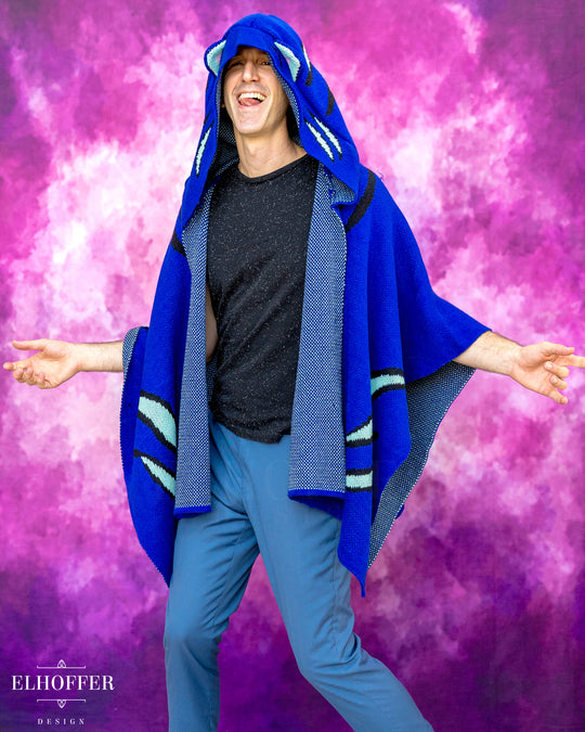 Blue Tiger Hooded Poncho