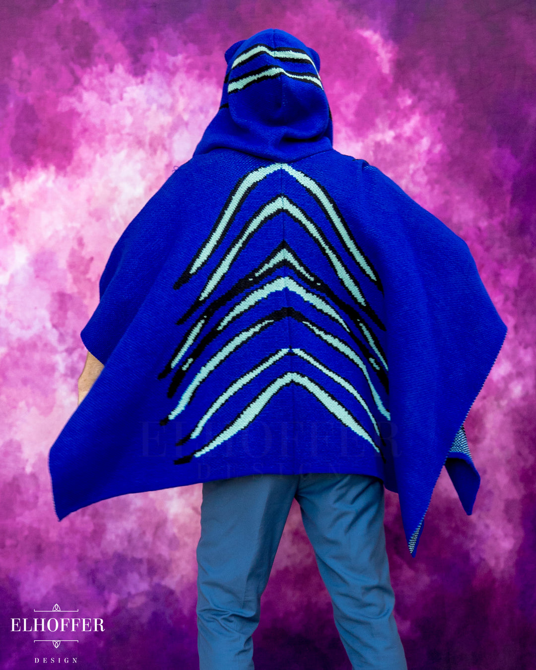 Blue Tiger Hooded Poncho