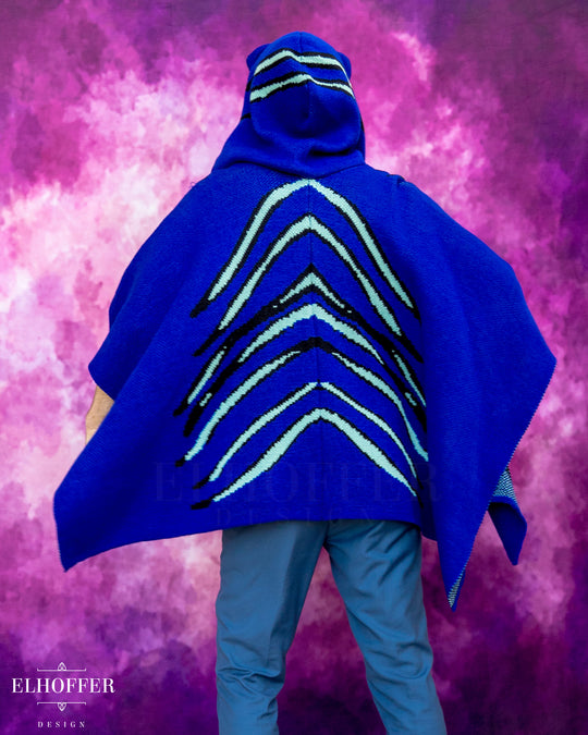 Blue Tiger Hooded Poncho
