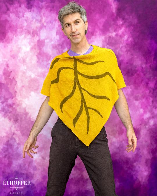 Essential Leaf Poncho - Autumnal Gold