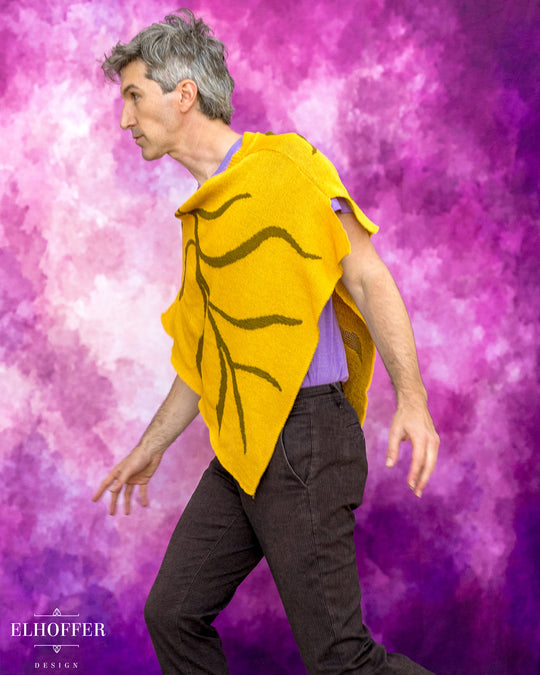 Essential Leaf Poncho - Autumnal Gold