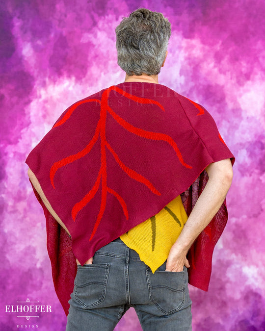 Essential Leaf Wrap Skirt/Cape - Autumnal Burgundy