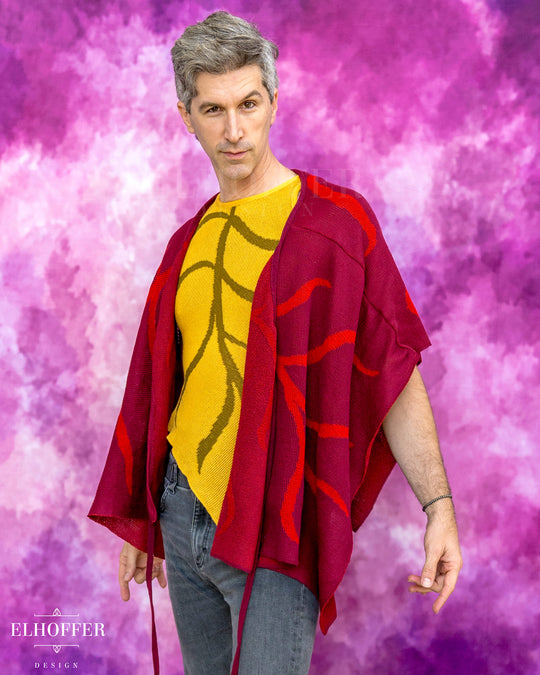 Essential Leaf Wrap Skirt/Cape - Autumnal Burgundy