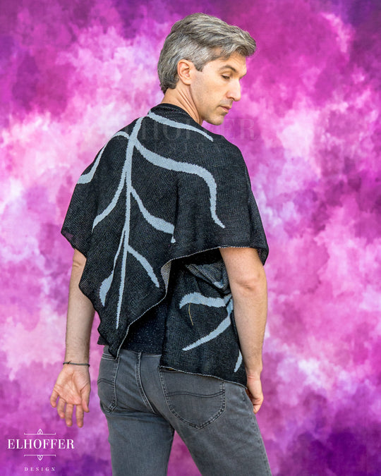 Handmade Leaf Wrap Skirt - Shadow Black