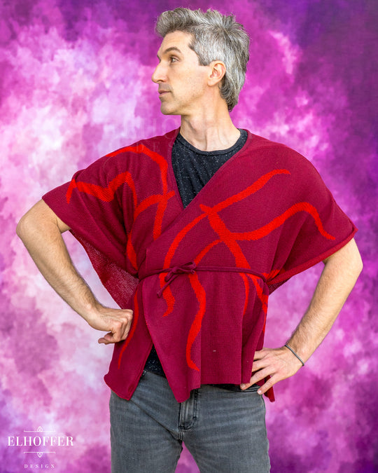 Essential Leaf Wrap Skirt/Cape - Autumnal Burgundy
