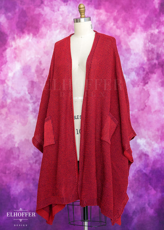 Fae of Night & Stars Knit Robe - Vamp Red
