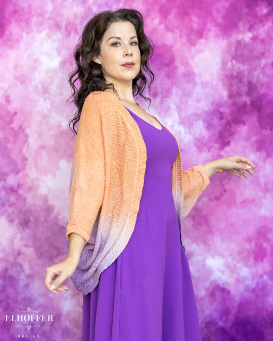 Hand Dyed - Essential Knit Dolman - Orange to Lavender - XL-3XL - Final Sale