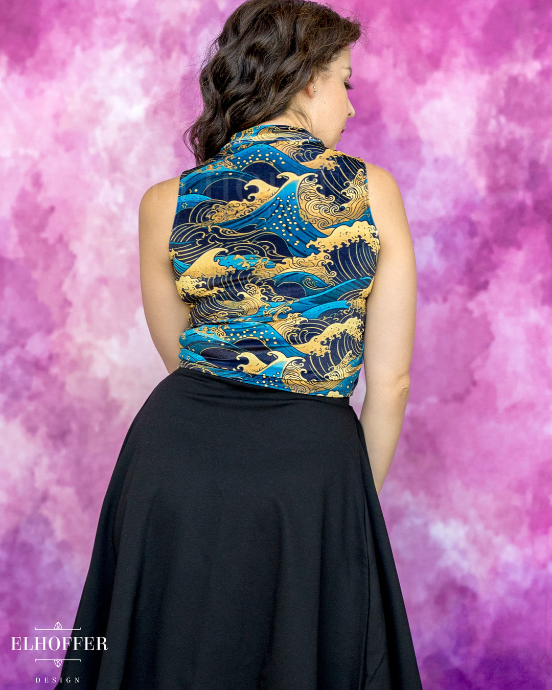 Essential Jes Crop Top - Velvet Golden Waves