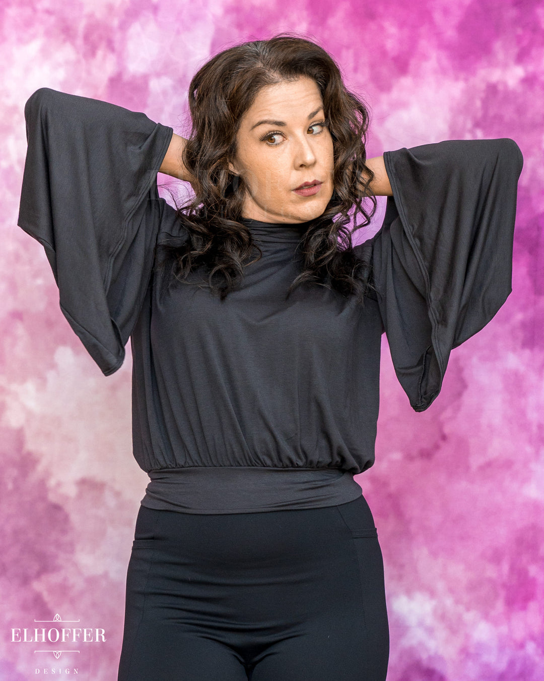 Essential Princess Hooded Crop Top - Cozy Antique Black