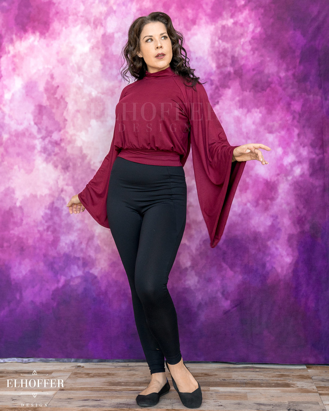 Essential Princess Hooded Crop Top - Cozy Berry Burgundy