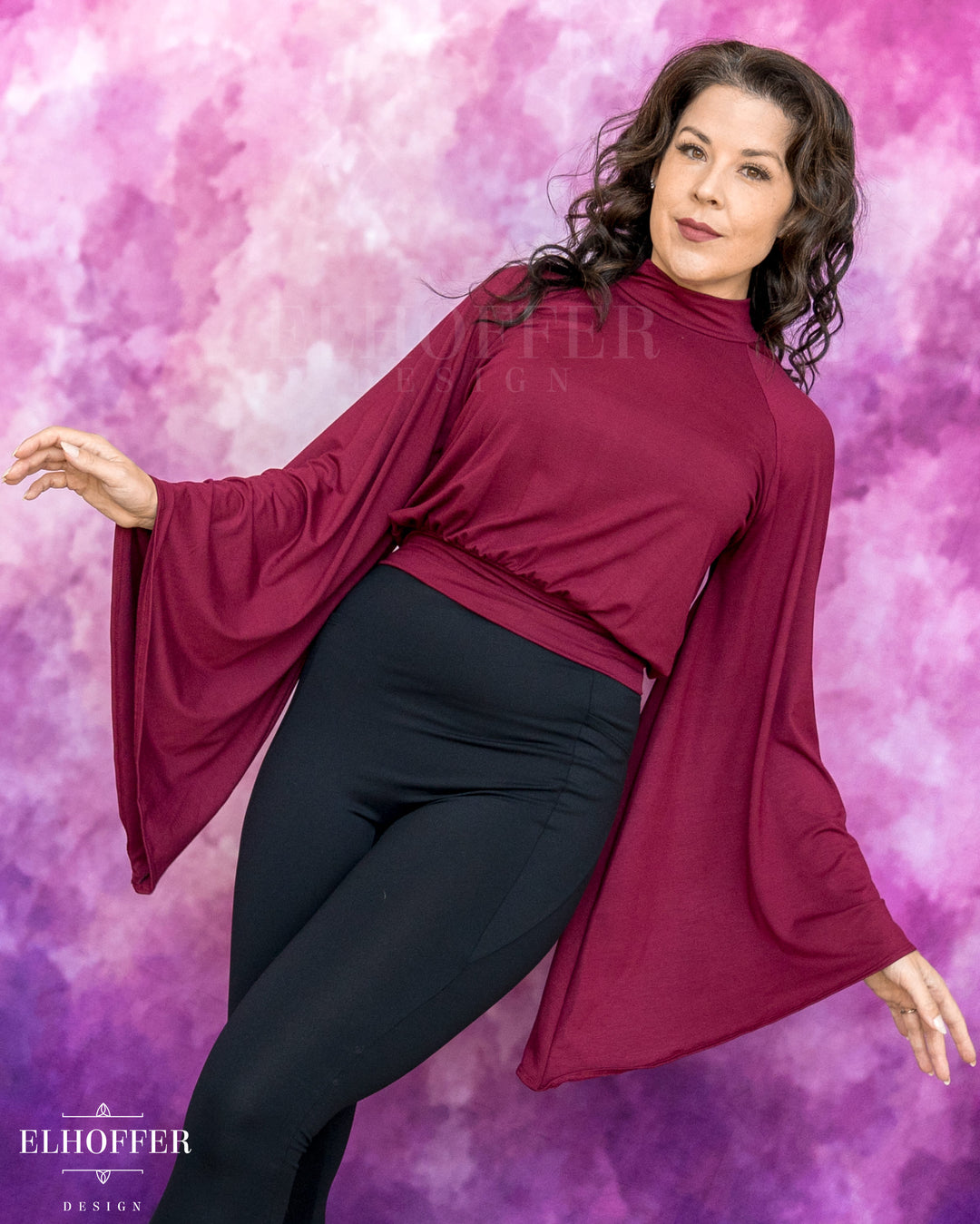 Essential Princess Hooded Crop Top - Cozy Berry Burgundy