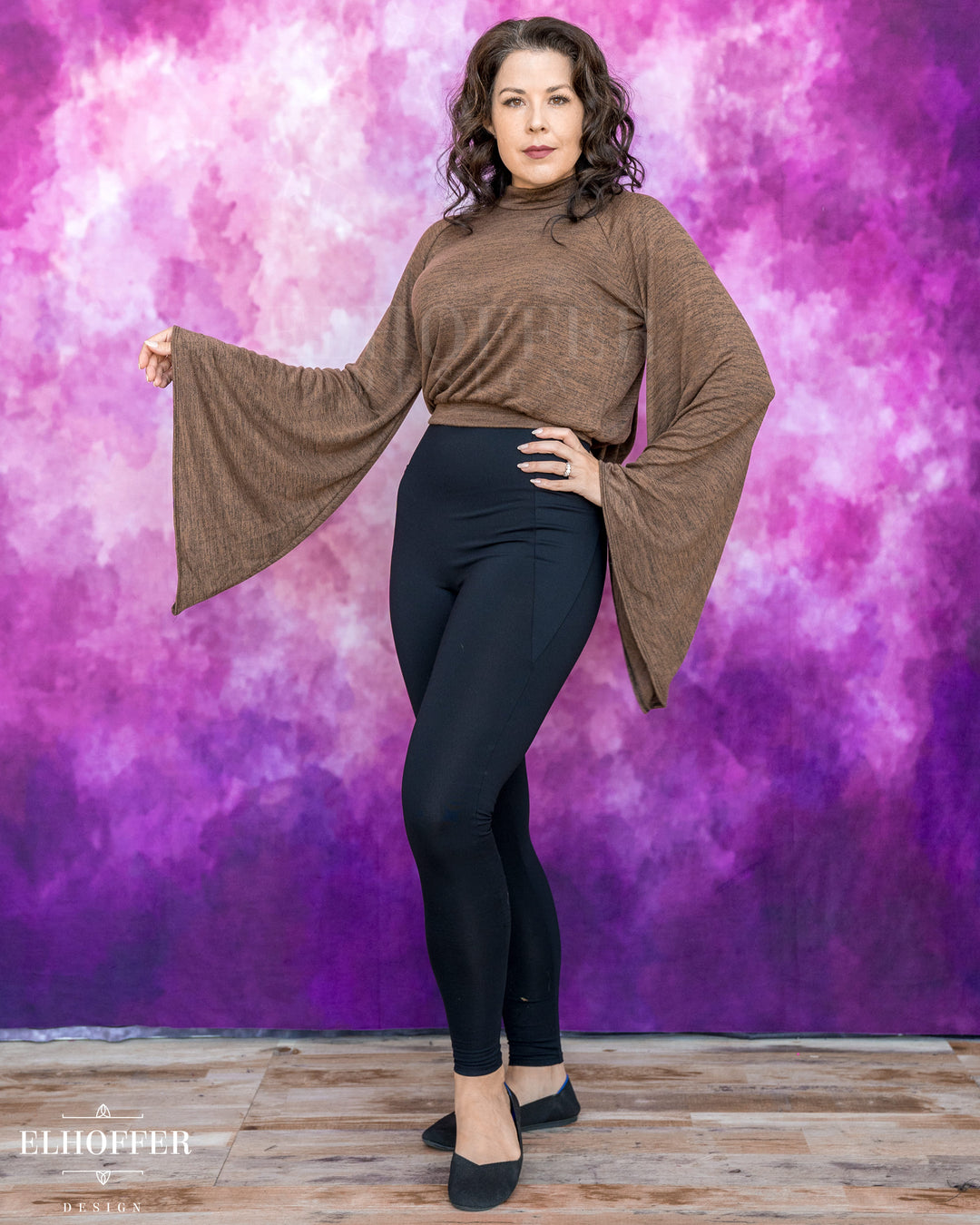 Essential Princess Hooded Crop Top - Heathered Chocolate
