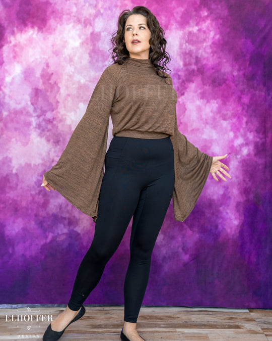 Essential Princess Hooded Crop Top - Heathered Chocolate