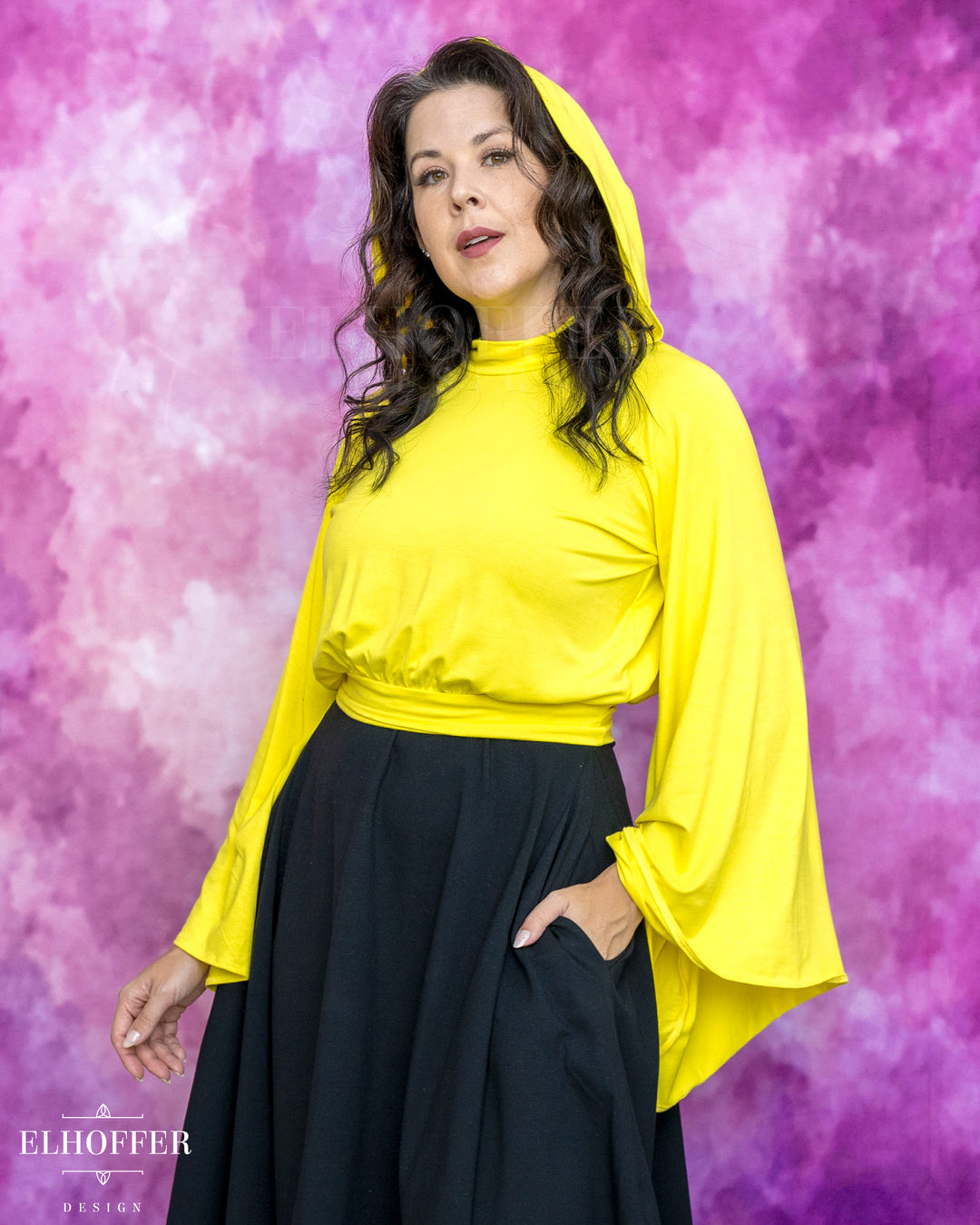 Essential Princess Hooded Crop Top - Cozy Lemon Yellow
