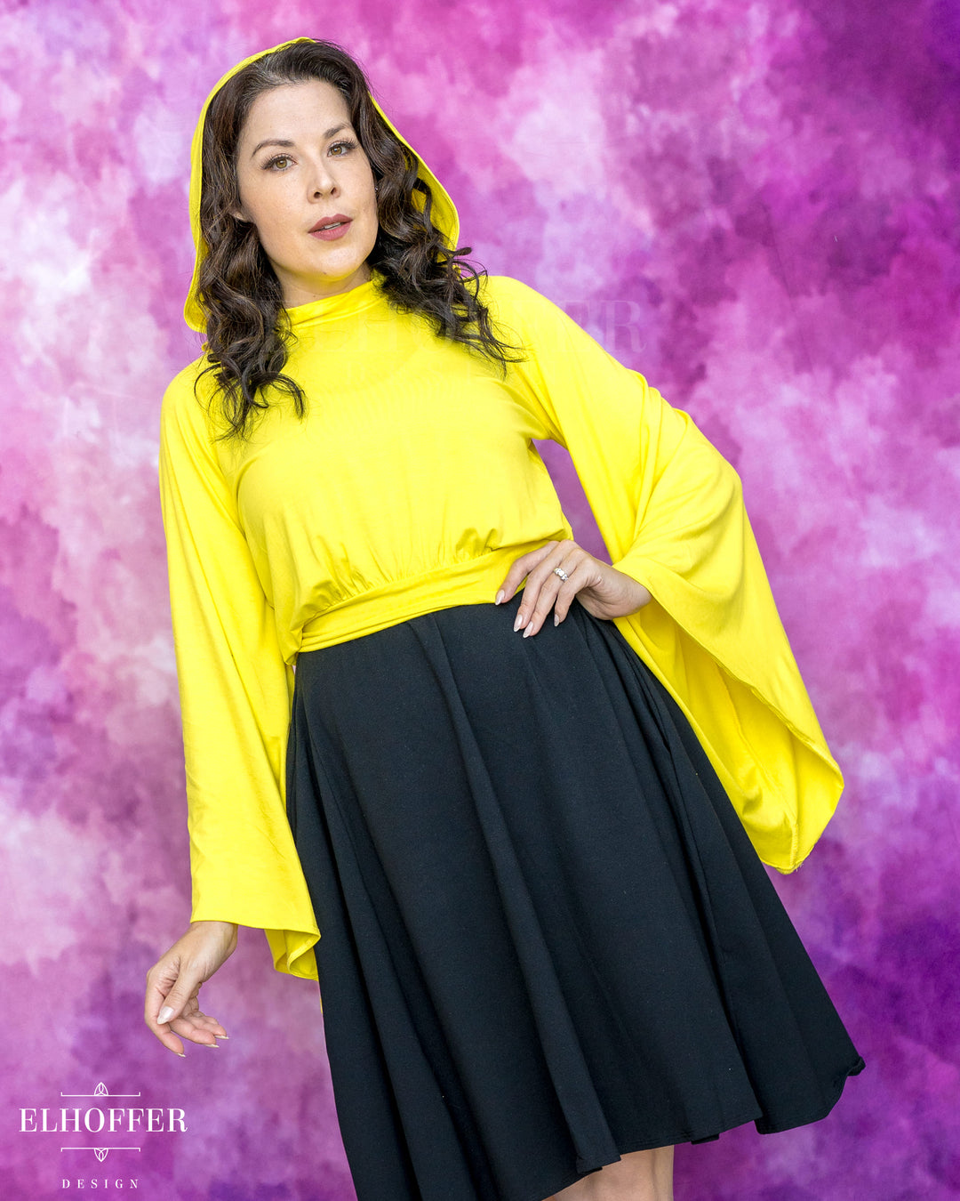 Essential Princess Hooded Crop Top - Cozy Lemon Yellow