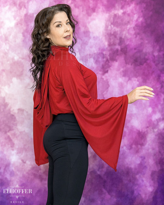 Essential Princess Hooded Crop Top - Cozy Ruby Red