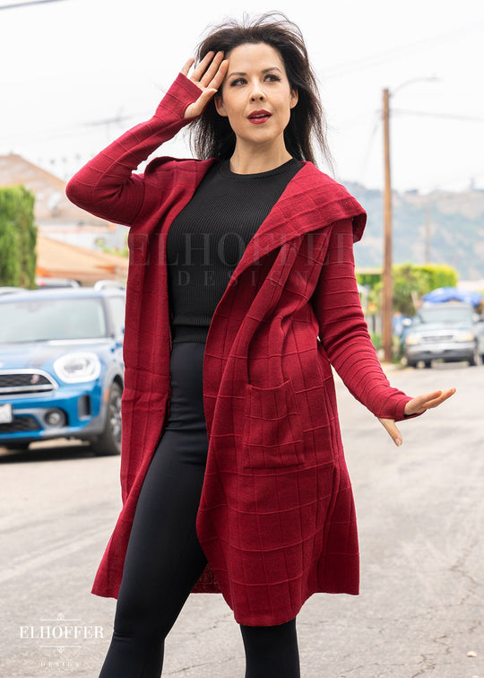 Galactic Renegade Unisex Duster Cardigan - Imperial Crimson