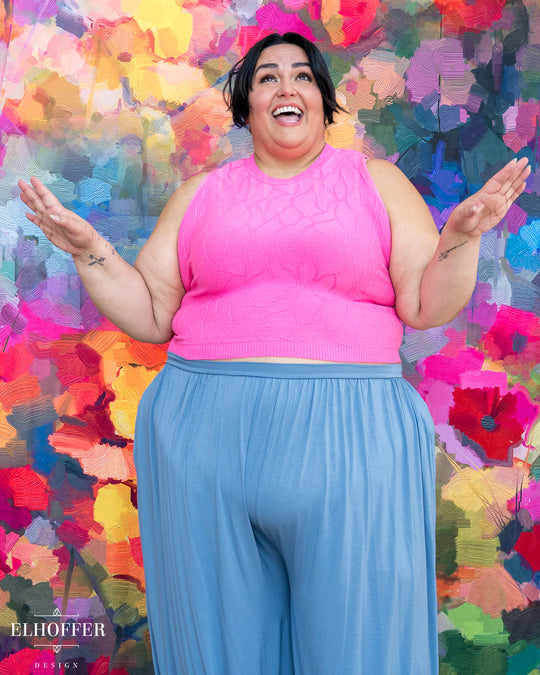 Essential Susan Crop Top - Butterfly Fuchsia