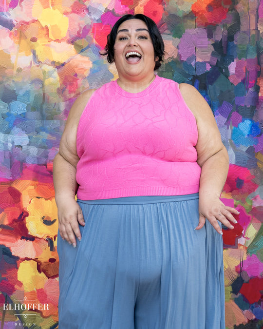 Essential Susan Crop Top - Butterfly Fuchsia