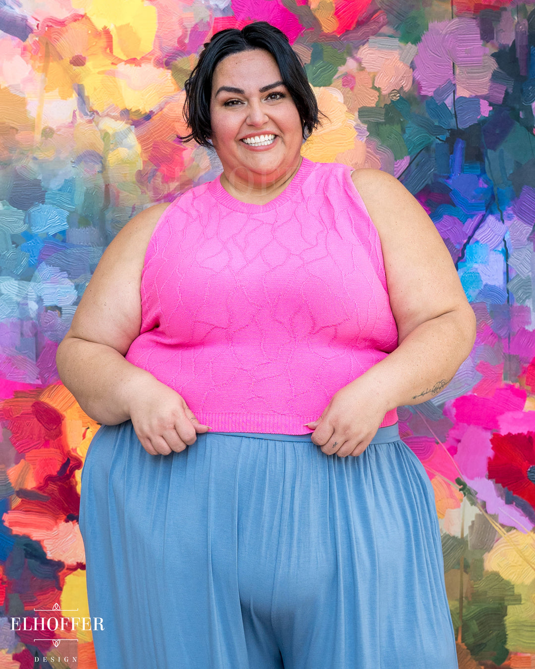 Essential Susan Crop Top - Butterfly Fuchsia
