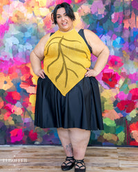 Essential Leaf Handkerchief Top - Iris Gold