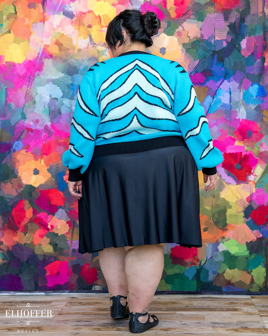 Turquoise Tiger Oversize Crop Cardi