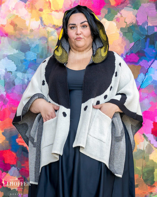 Sassy Magpie Hooded Poncho